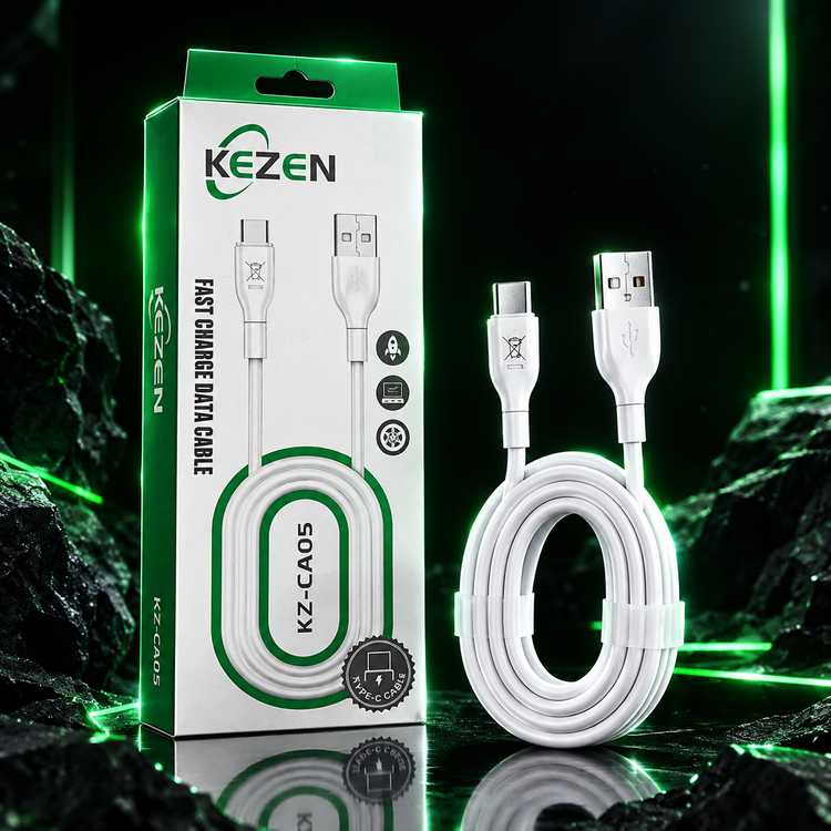 کابل شارژ و انتقال داده KEZEN مدل KZ-CA05 - فست شارژ، طراحی ساده و کاربردی پورت سفید