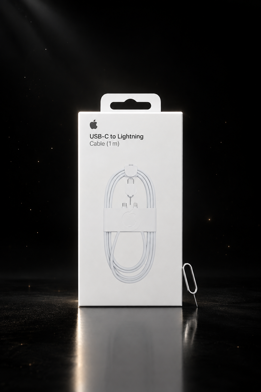 کابل شارژ اورجینال اپل USB-C به لایتنینگ (1 متر) PD سریع + هدیه سوزن سیمکارت